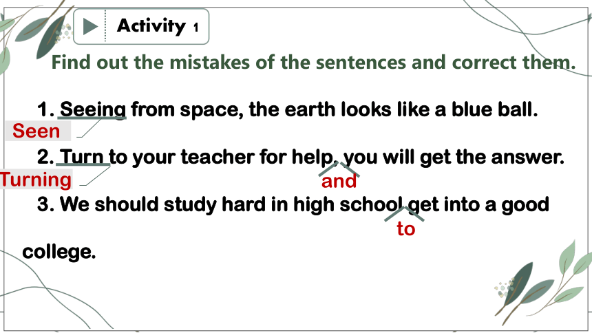 高中英语非谓语动词在写作中的应用 课件