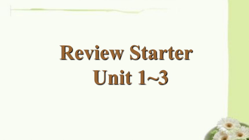 人教新目标(Go for it)版七年级英语上册Starter Unit 1_ Starter Unit 3 复习课件(共17张PPT）