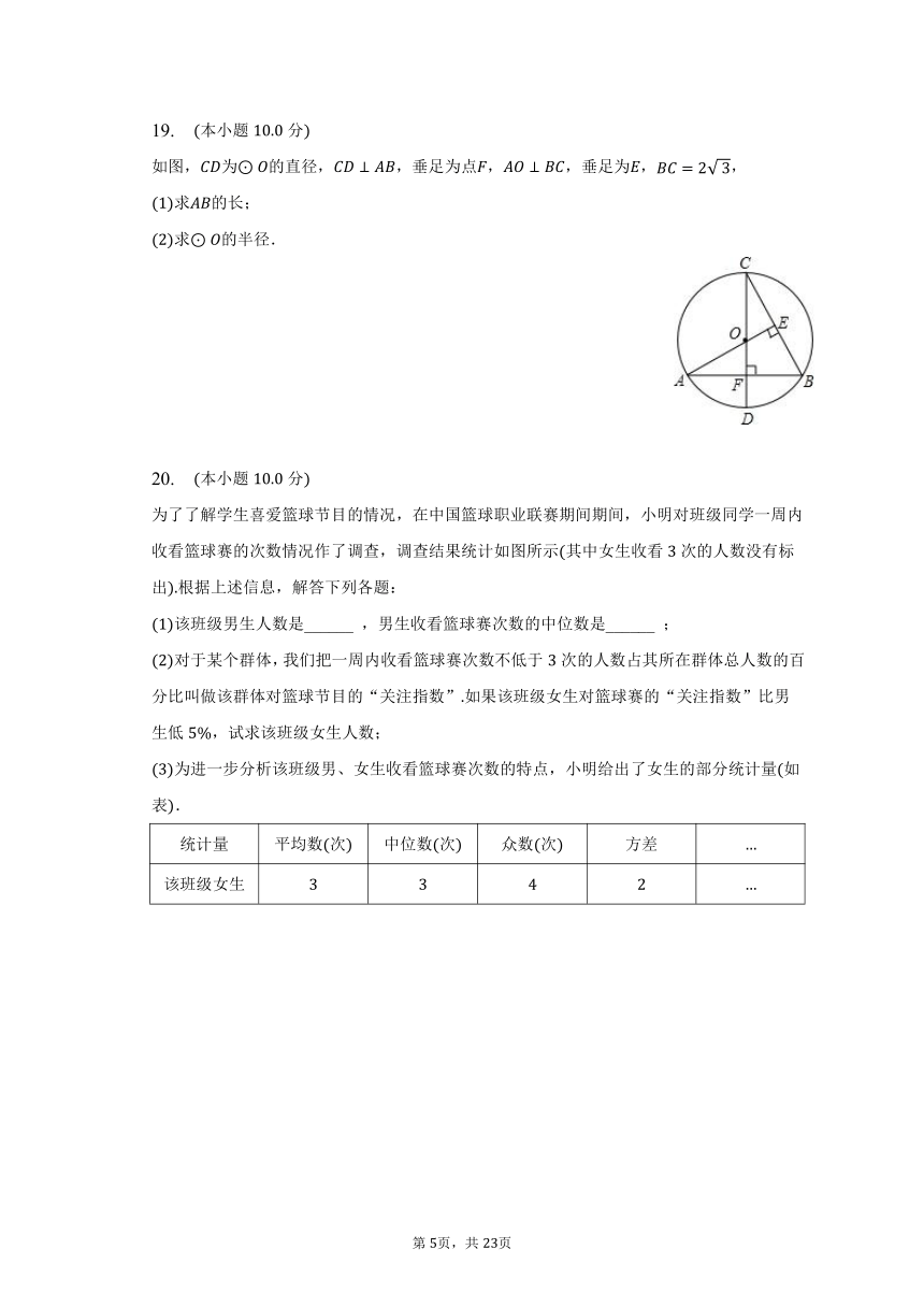 2023年安徽省蚌埠市禹庙初级中学中考数学二模试卷（含解析）