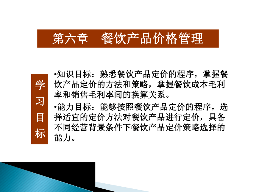 第六章  餐饮产品价格管理 课件(共15张PPT)《餐饮管理实务》同步教学（机工版）