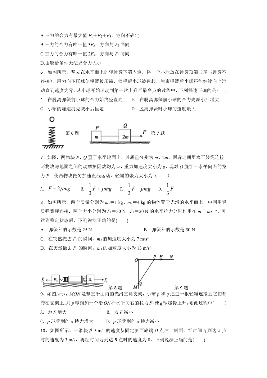 江苏省扬州市江都区2021-2022学年高一上学期期末复习物理试卷（Word版含答案）