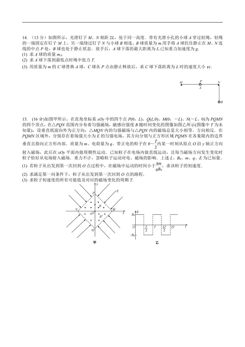 2023届江苏省高三下学期高考模拟物理试题（二）（含答案）
