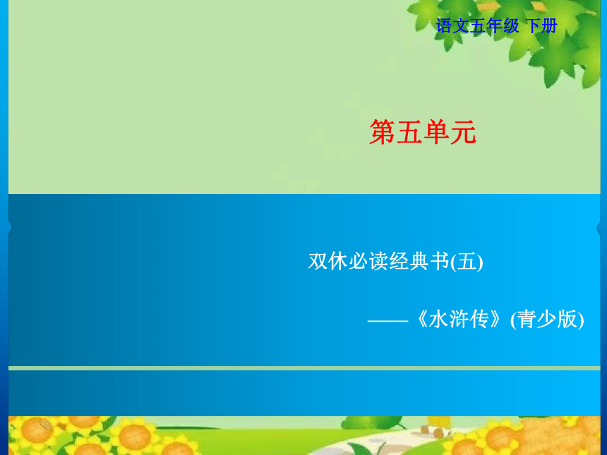 五年级下册第5单元 双休必读经典书(五)——《水浒传》(青少版)习题课件(共9张PPT)