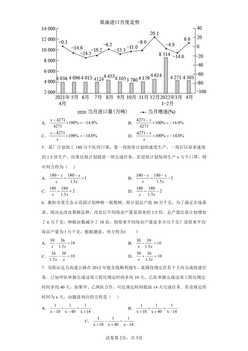 冀教版数学八年级上册12.5分式方程的应用  同步练习（含答案）
