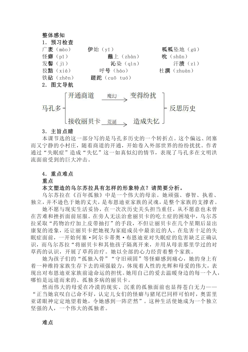 11《百年孤独（节选）》学案  2022-2023学年统编版高中语文选择性必修上册