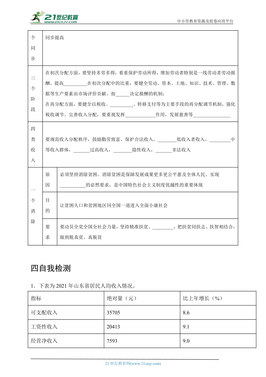 4.1我国的个人收入分配 学案