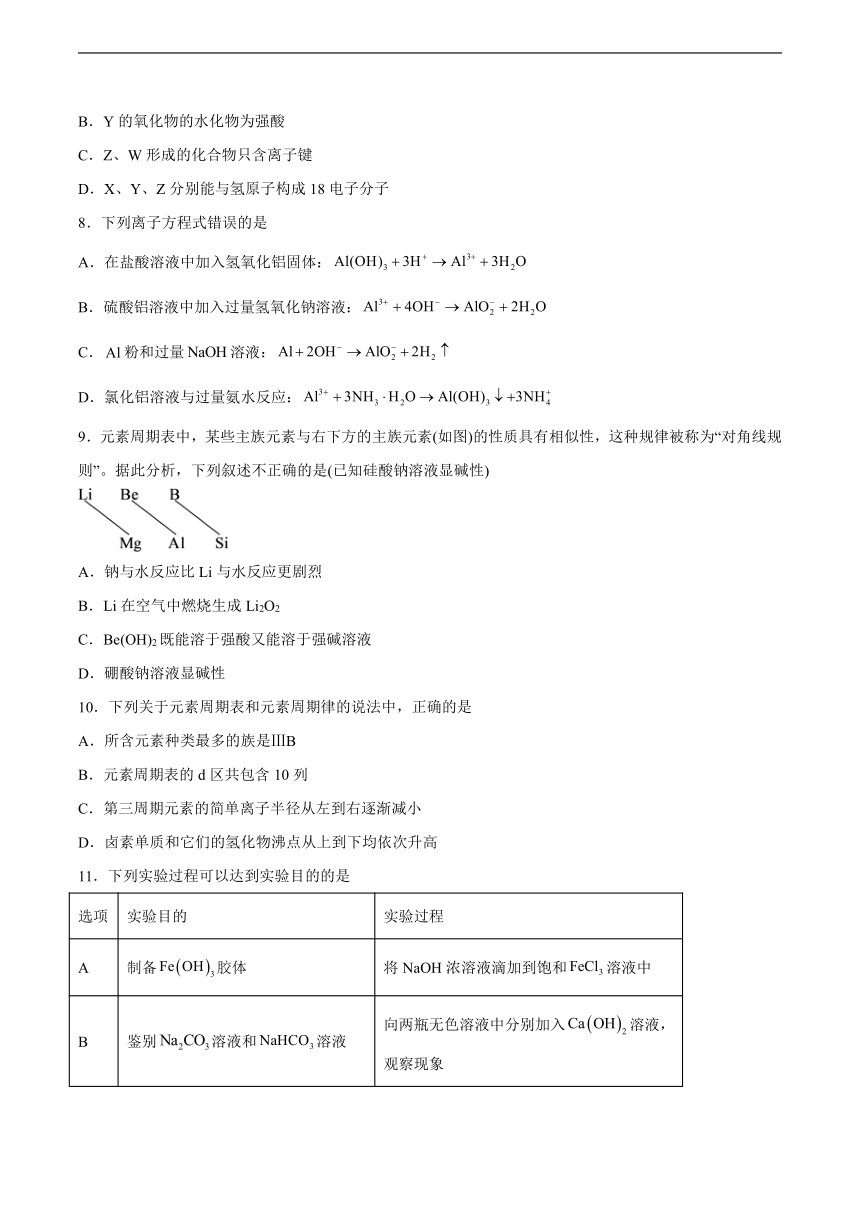 5.1元素周期律和元素周期表 强化习题——苏教版（2020）必修第一册（word版 含解析）