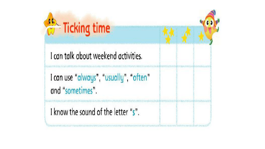 Unit 7 At weekends Revision&Ticking time课件（29张PPT)