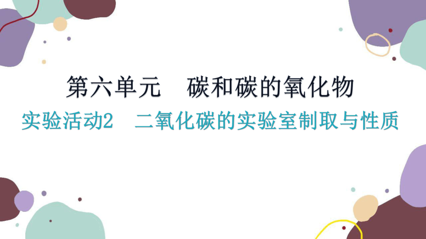 人教版九年级化学 第六单元 实验活动2 二氧化碳的实验室制取与性质课件(共17张PPT)