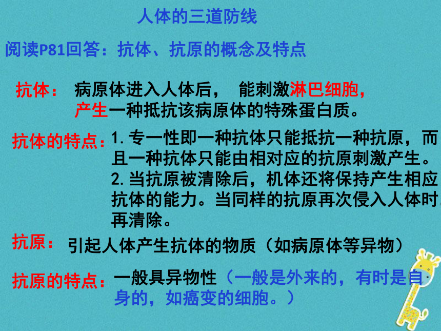 8.1.2 免疫与计划免疫  课件2022-2023学年人教版生物八年级下册（共18张PPT）