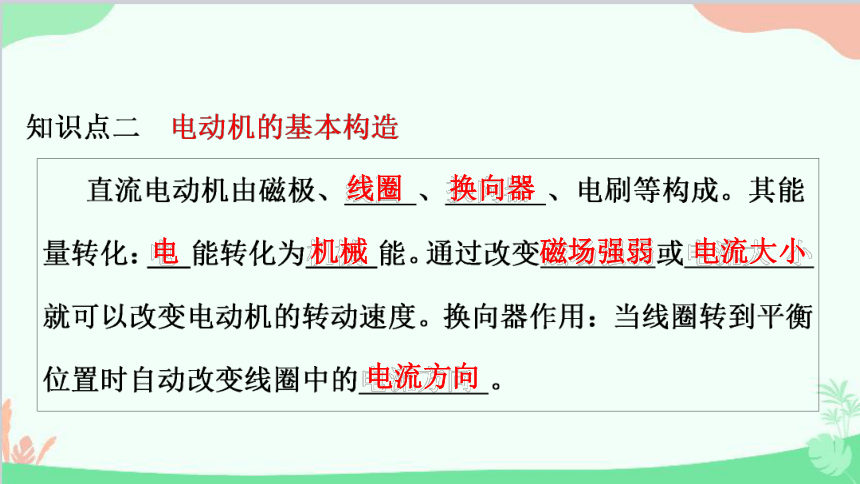 人教版物理九年级全册 第20章第4节 电动机 习题课件(共15张PPT)