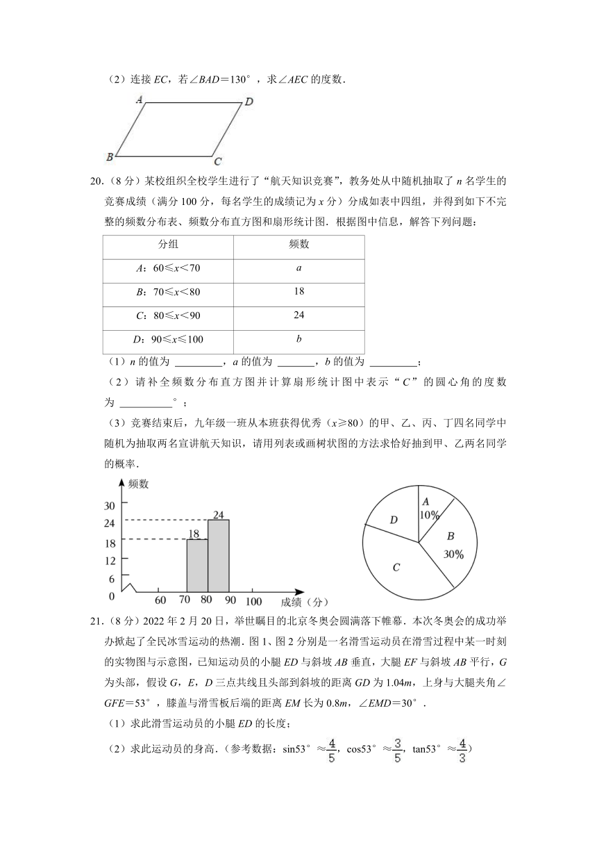 2022年湖南省邵阳市新宁县中考数学一模试卷（含解析）