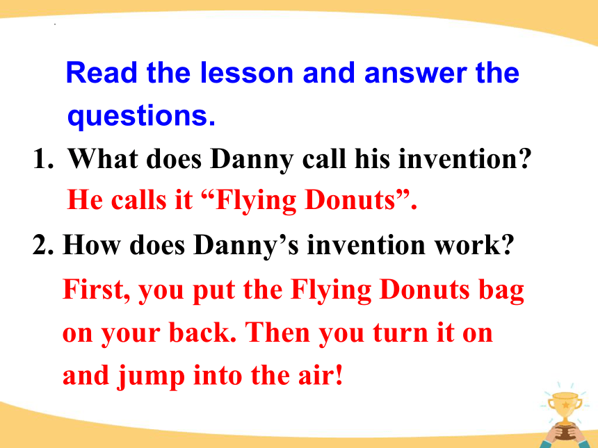Unit 6 Lesson34 Flying Donuts（3） 课件-2022-2023学年冀教版八年级英语上册(共12张PPT)