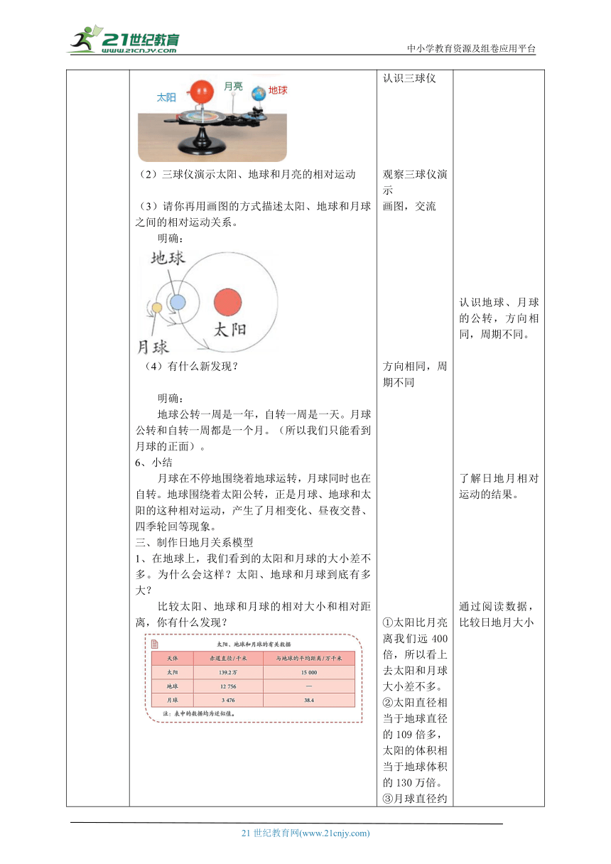 【核心素养目标】3.8《太阳、地球和月球》教案