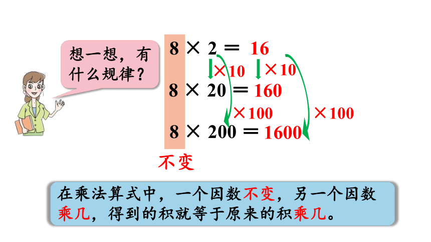 青岛版六三制四年级上册三  三位数乘两位数相关链接（积的变化规律）（25张PPT)
