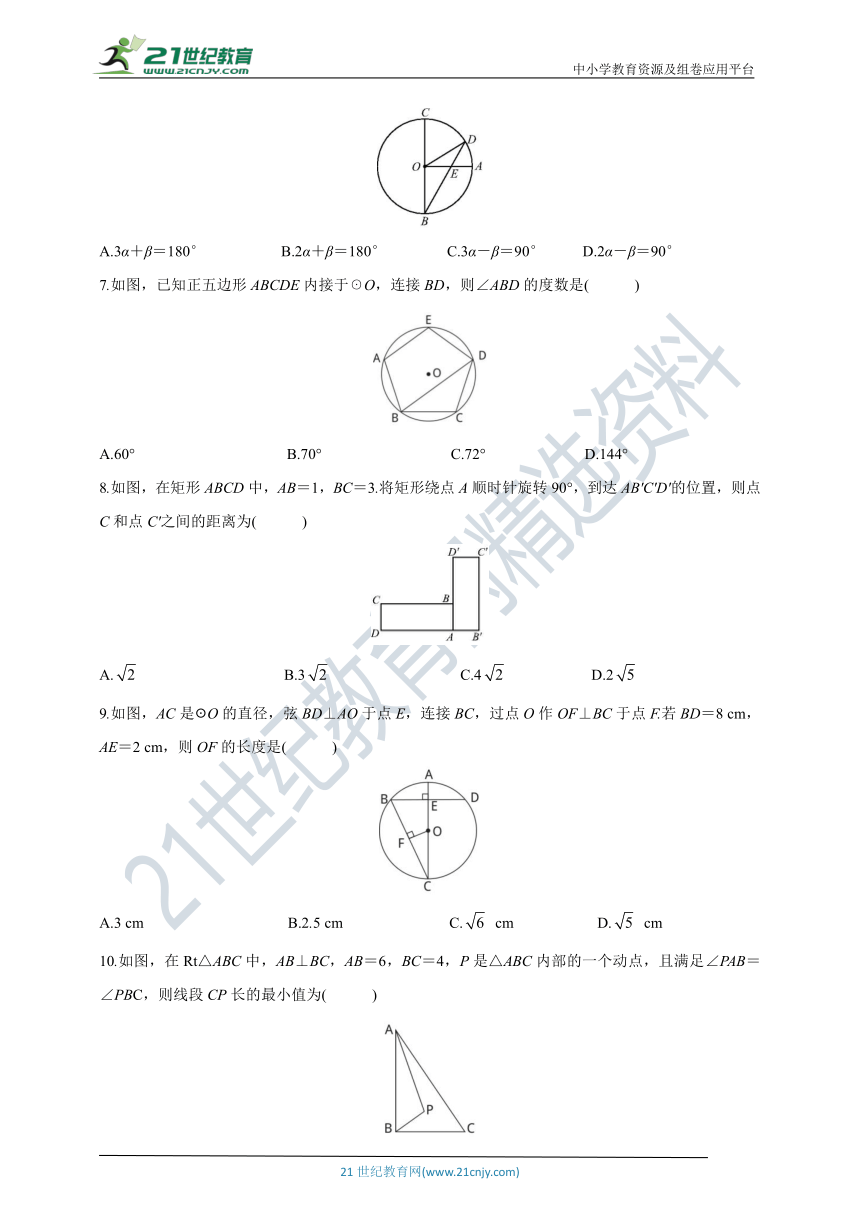 沪科版九年级下册数学阶段达标检测卷—第24章  圆(含答案)