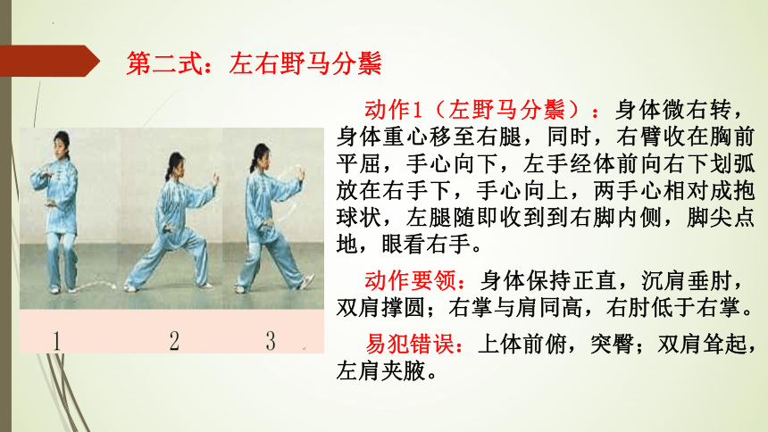 高一上学期体育与健康人教版简化太极拳1-3式动作要领与易犯错误详解 课件 (共11张PPT)