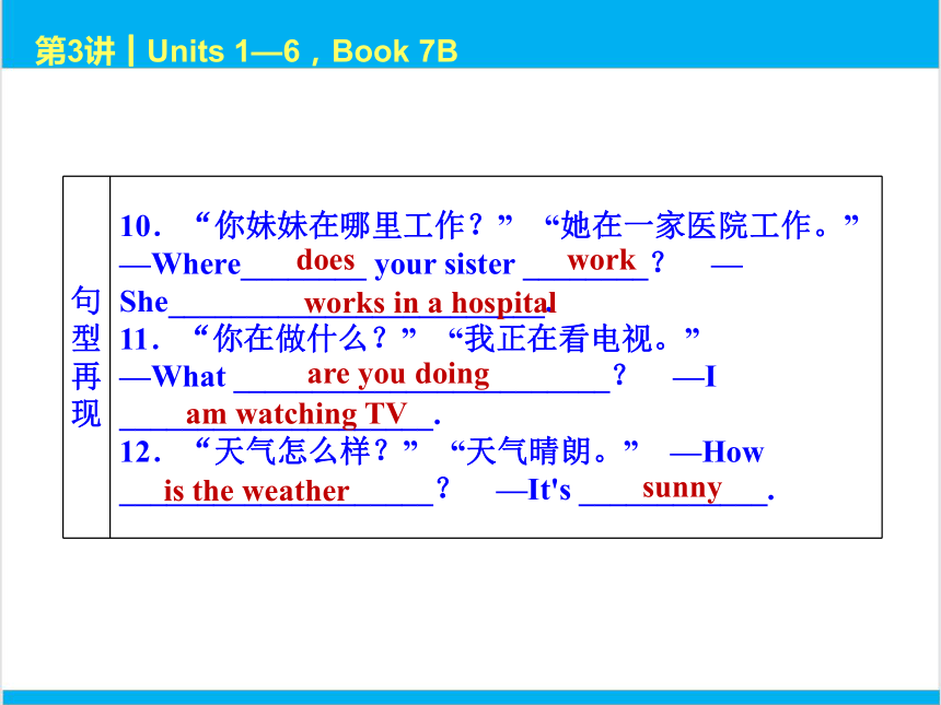 2022中考英语一轮复习PPT课件 第3课时 Units 1—6，Book 7B