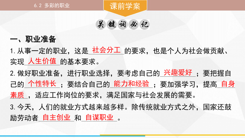 （核心素养目标）6.2 多彩的职业 课件(共29张PPT)统编版道德与法治九年级下册