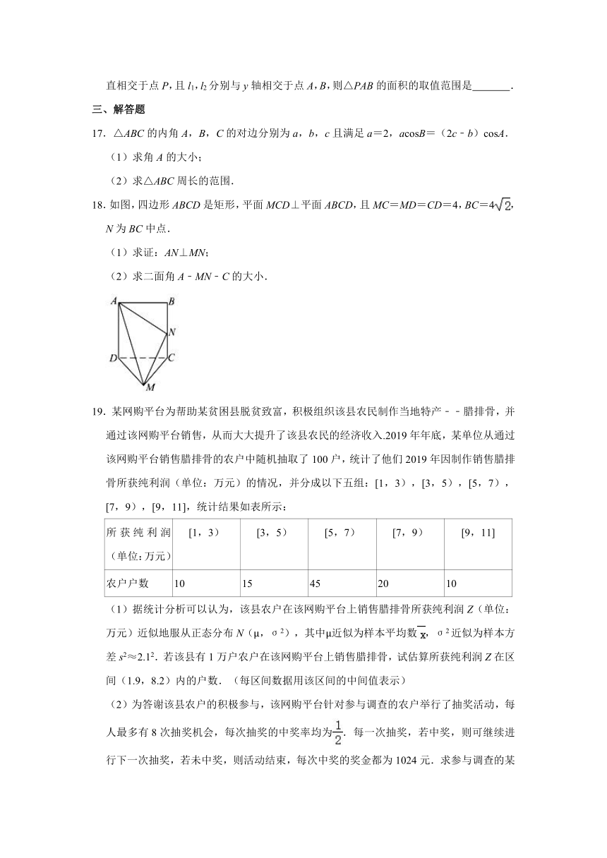 2021年江西省七校高考数学第二次联考试卷（理科） （Word解析版）