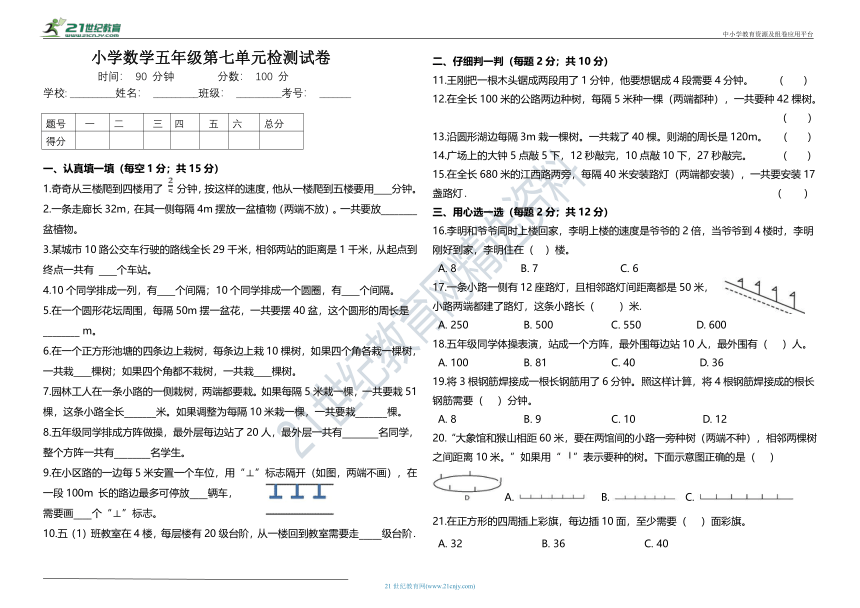 培优卷 人教版五年级数学上册第七单元高频点试题（含答案）