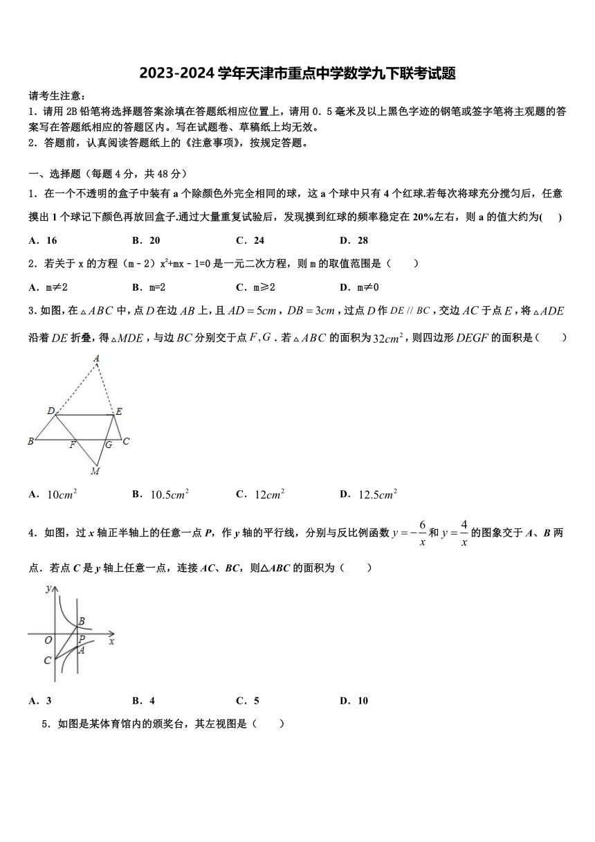 2023-2024学年天津市重点中学数学九下联考试题（含解析）