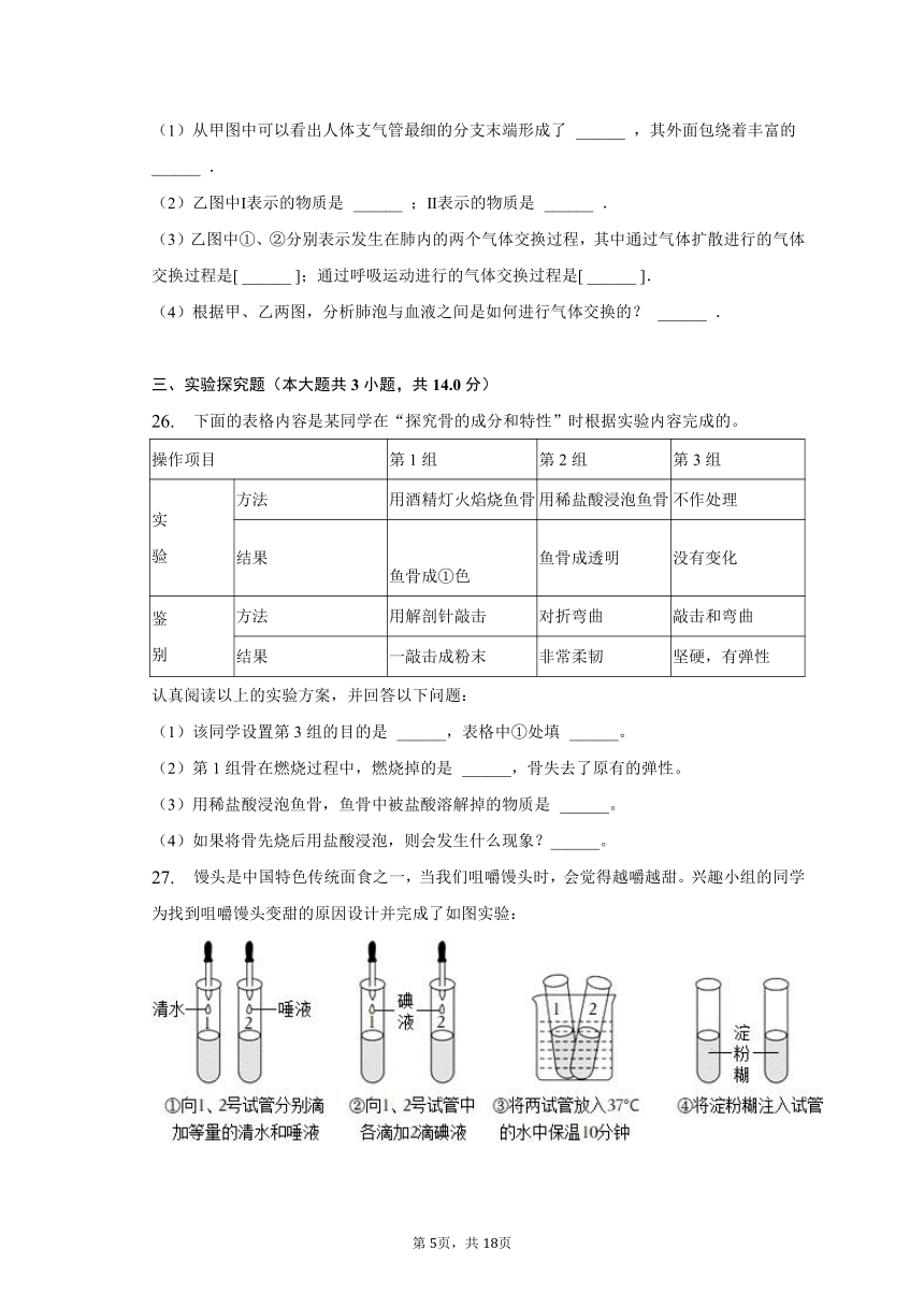 2022-2023学年河南省周口市太康县七年级（下）期中生物试卷（含解析）