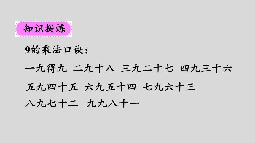 人教版数学二年级上册6.4  9的乘法口诀 课件（21张ppt）