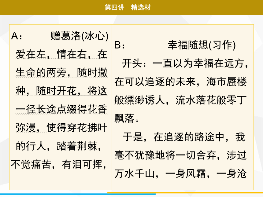 2021年广东中考二轮复习 语文作文 第四讲　精选材 课件（59张PPT）