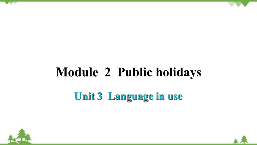 Module 2 Public holidays Unit 3 Language in use习题课件(共32张PPT)