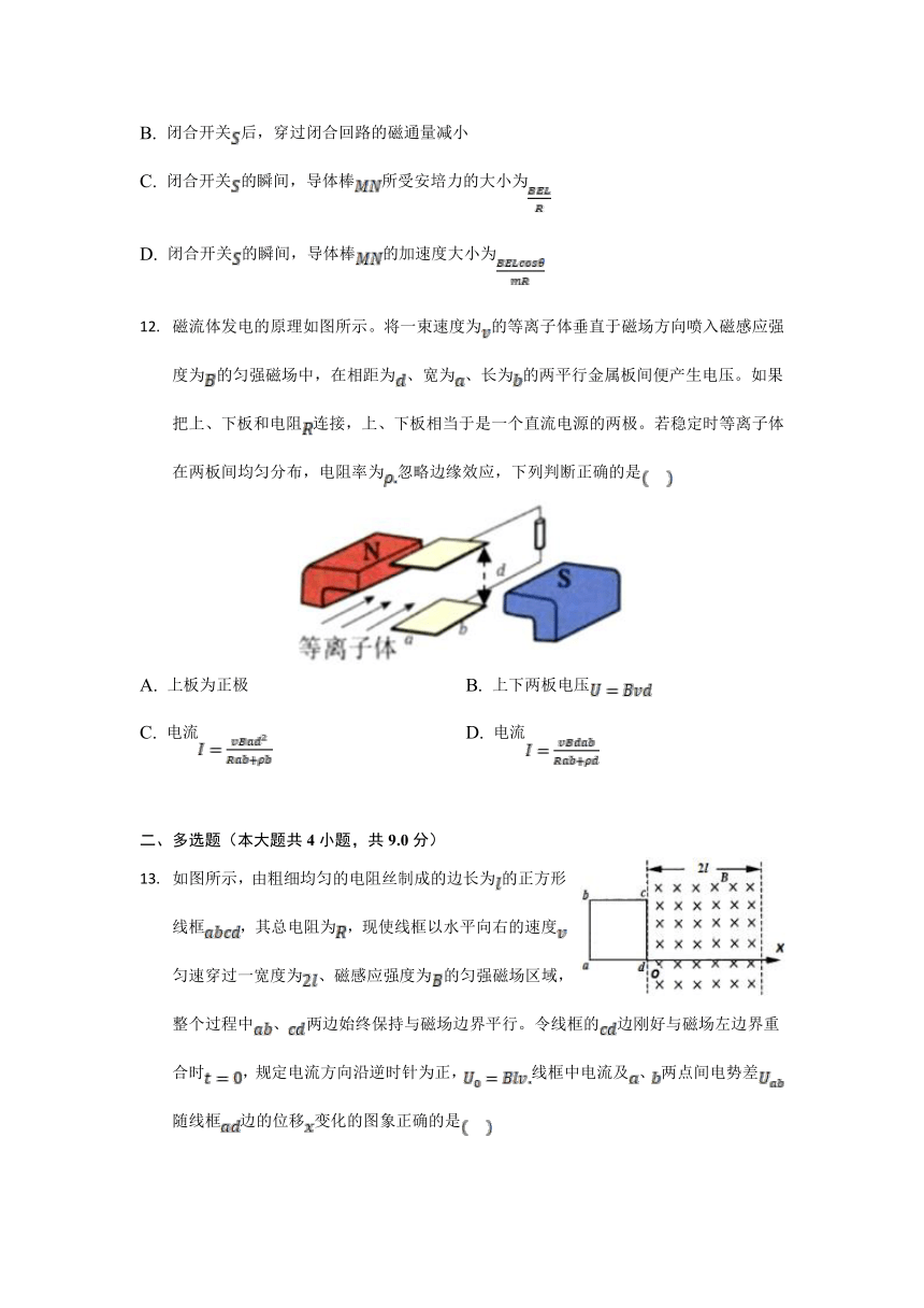 河北省张家口市宣化区2021-2022学年高二下学期期中物理试卷（Word版含答案）