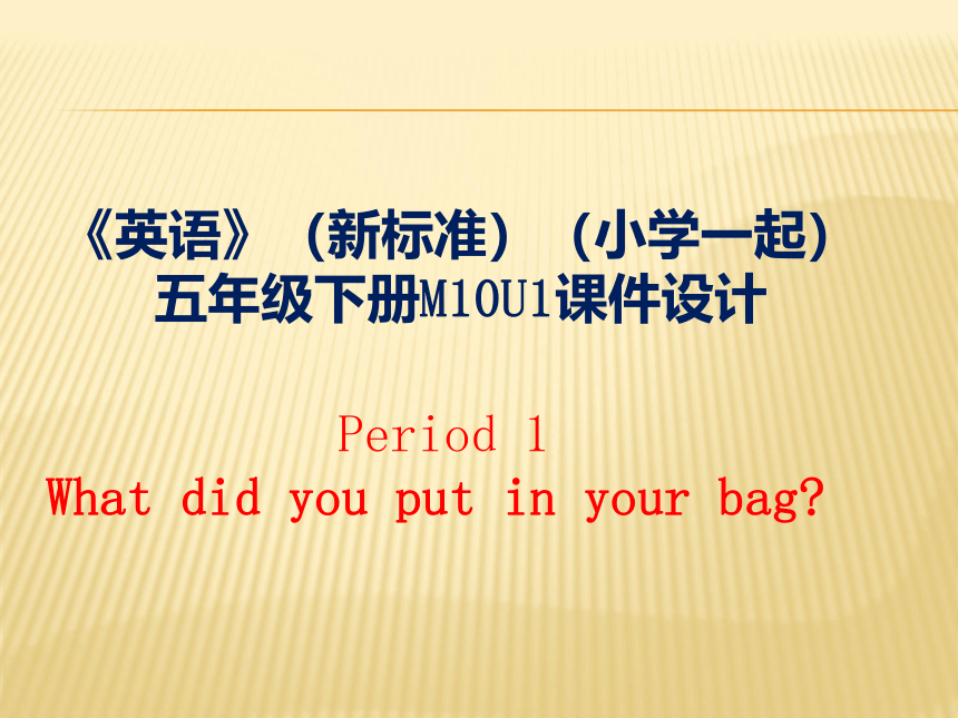 Module 10 Unit 1 What did you put in your bag? 课件（11张PPT）
