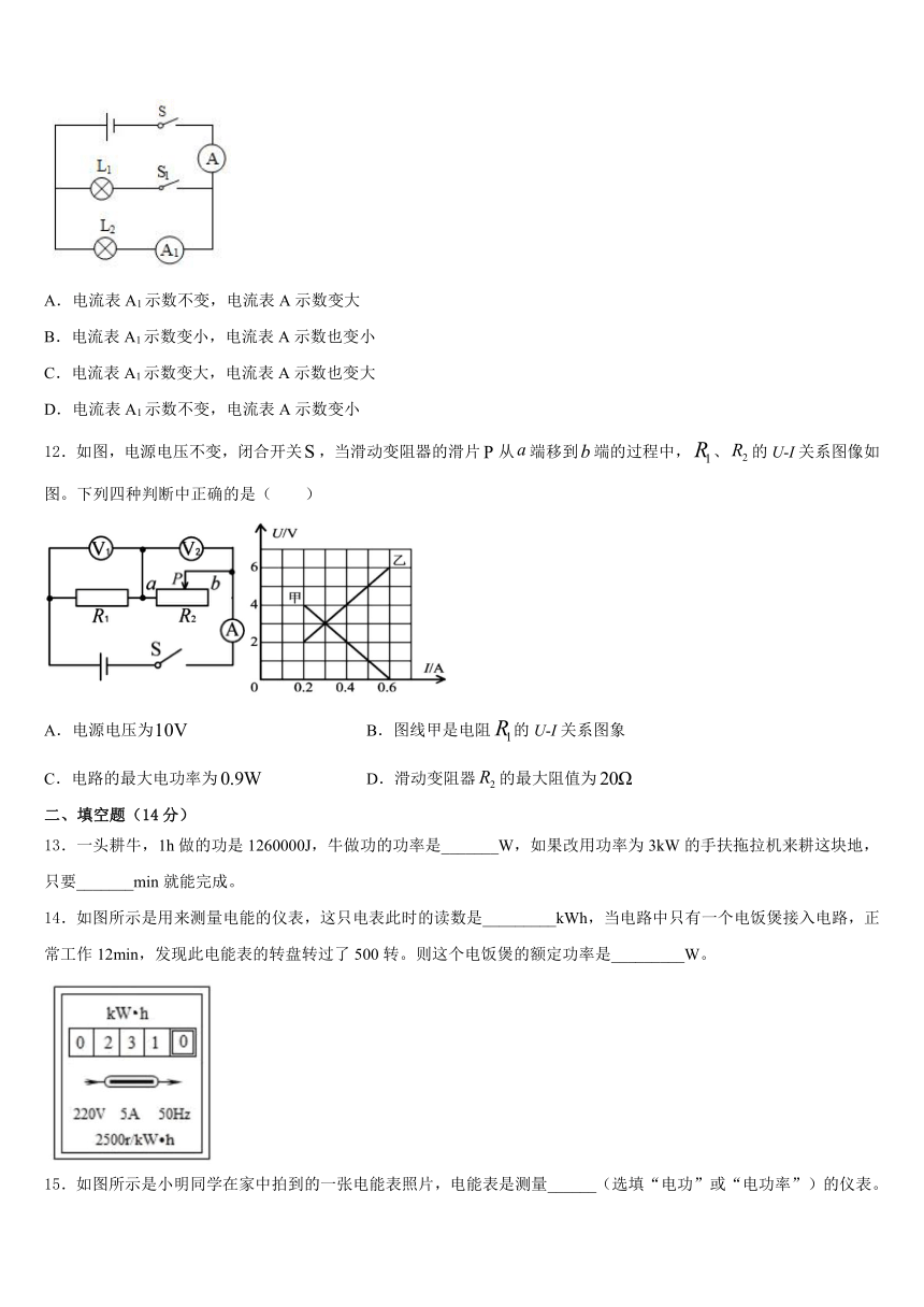 福建省三明市大田县部分中学2023-2024学年九年级物理下学期期末达标检测试题（含答案）