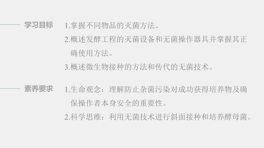 高中生物苏教版（2019）选择性必修3 生物技术与工程 第一章 第二节　第1课时　发酵工程的灭菌方法和传代的无菌技术（68张PPT）