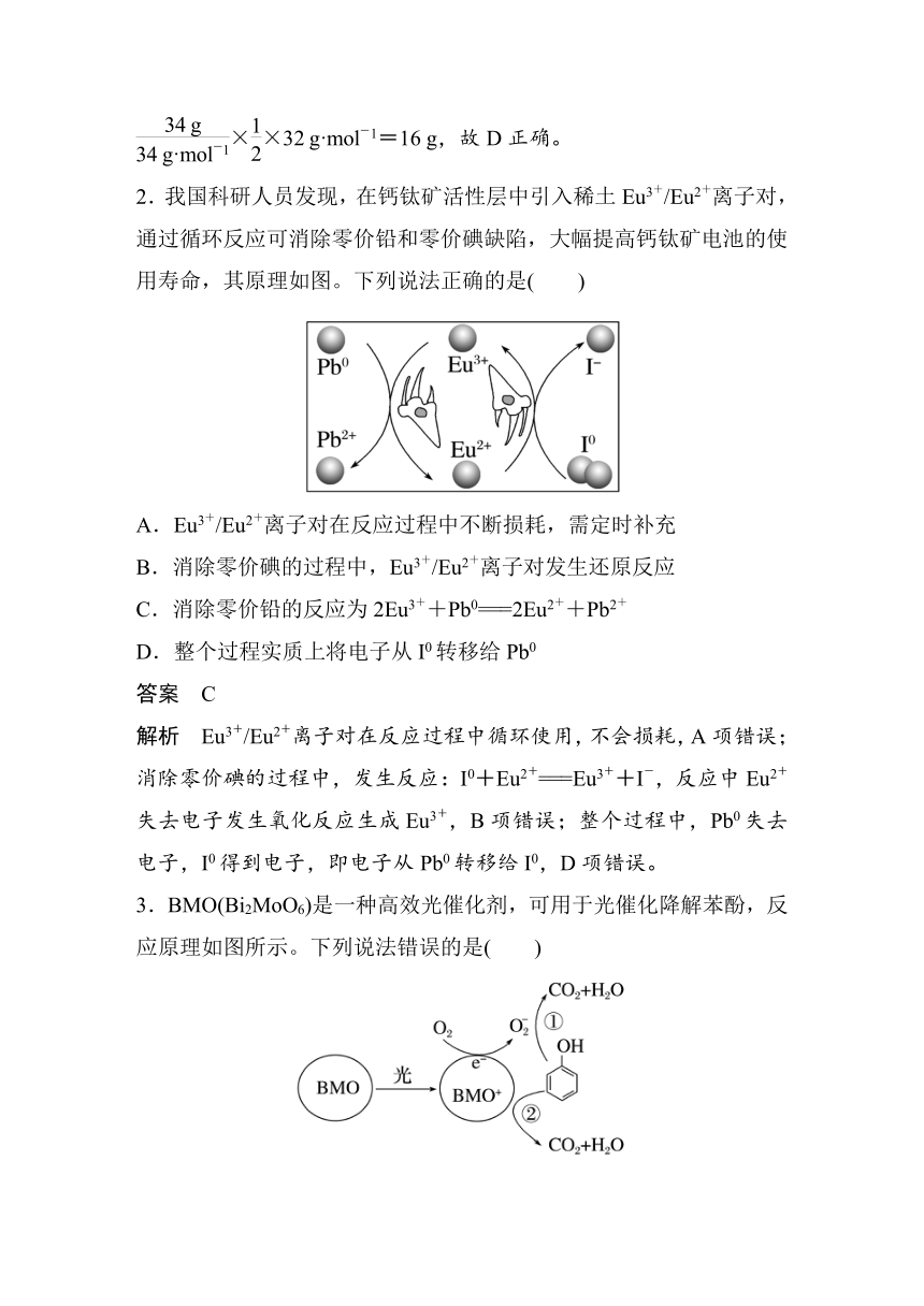 2023年江苏高考 化学大一轮复习 专题1 第三单元 专项特训1　循环转化关系图中的氧化还原反应（学案 word版含解析）