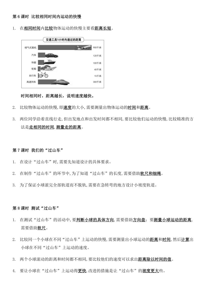 教科版（2017秋）三年级下册科学全册知识点复习