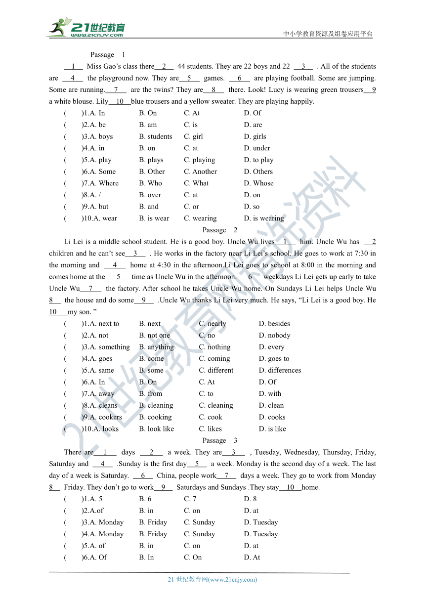 小升初英语 通用版 完形填空16复习试卷（含答案及解析）