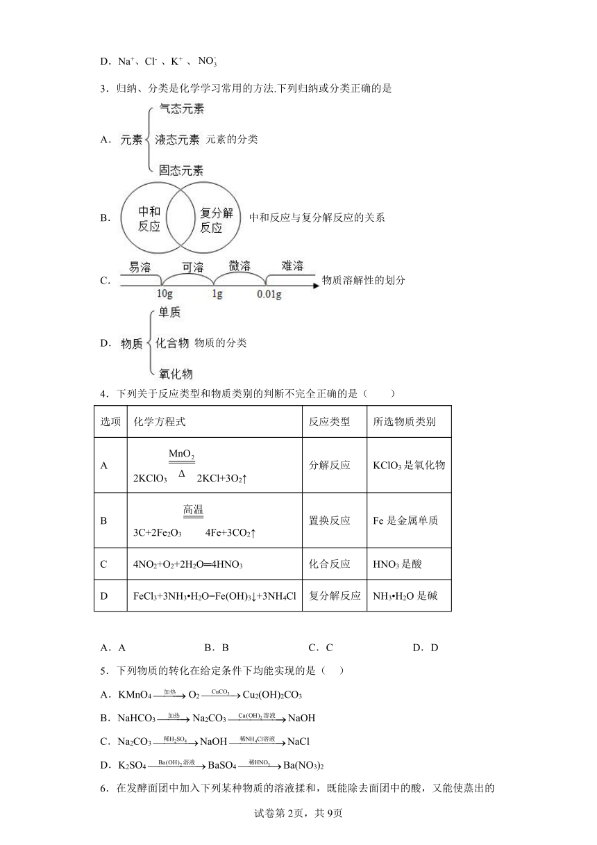 第12章 盐 章节练习（含解析） -2022-2023学年九年级化学京改版（2013）下册