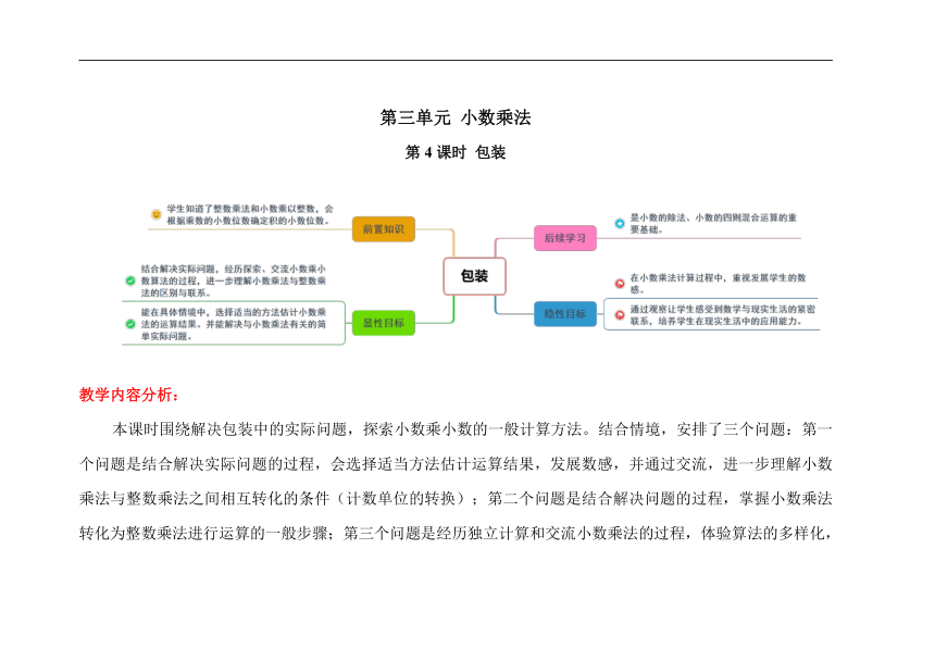 第三单元第4课时《包装》精品教案 四年级下册 数学北师大版（表格式）