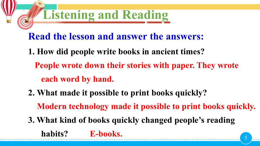 Unit 4 Lesson 21 Books or Computers 课件(共18张PPT，内嵌音频) 2022-2023学年冀教版英语八年级下册