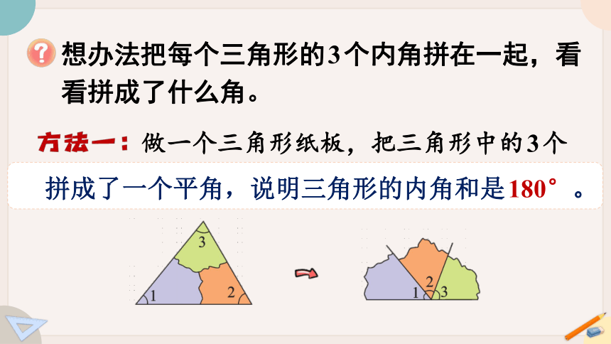 苏教版四年级数学下册7.3 三角形的内角和（教学课件）(共16张PPT)