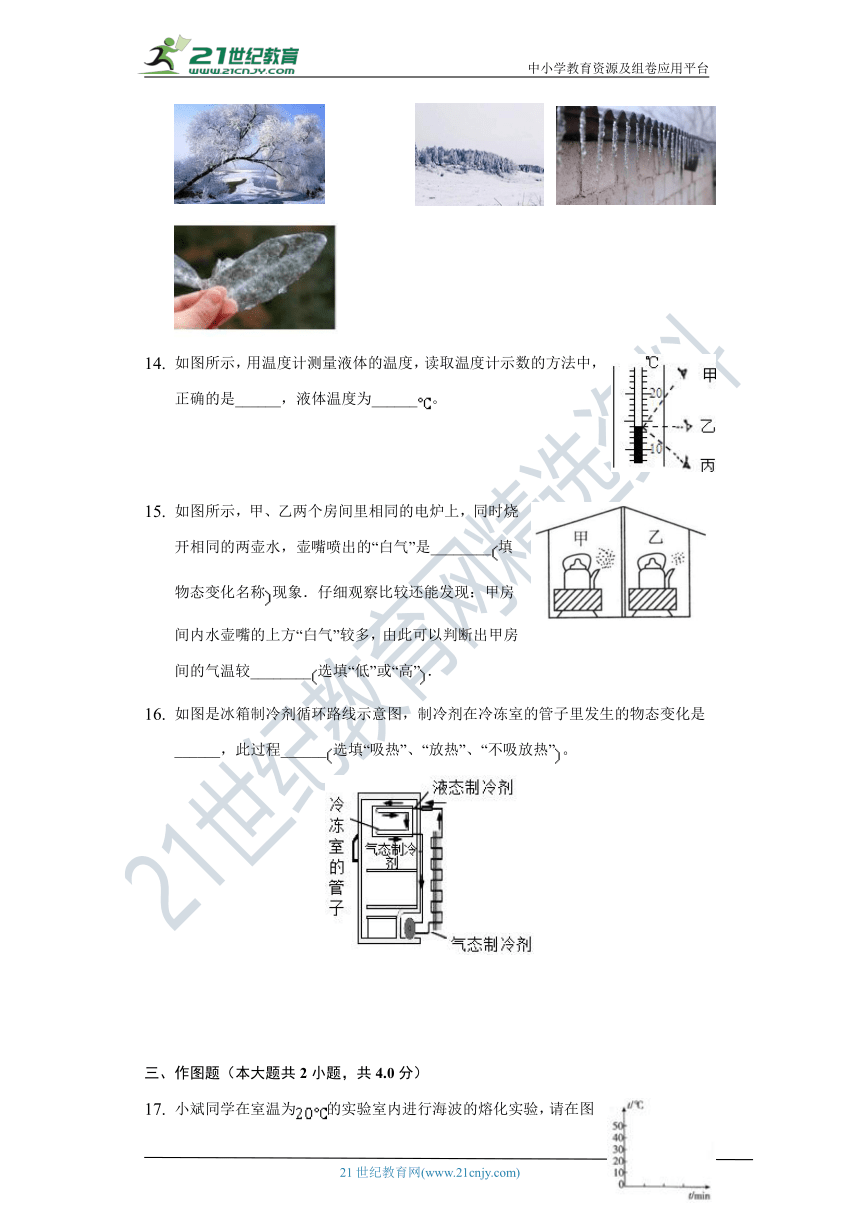 【备课精选】沪科版初中物理九年级全一册第十二章《温度与物态变化》单元测试卷（含答案解析）