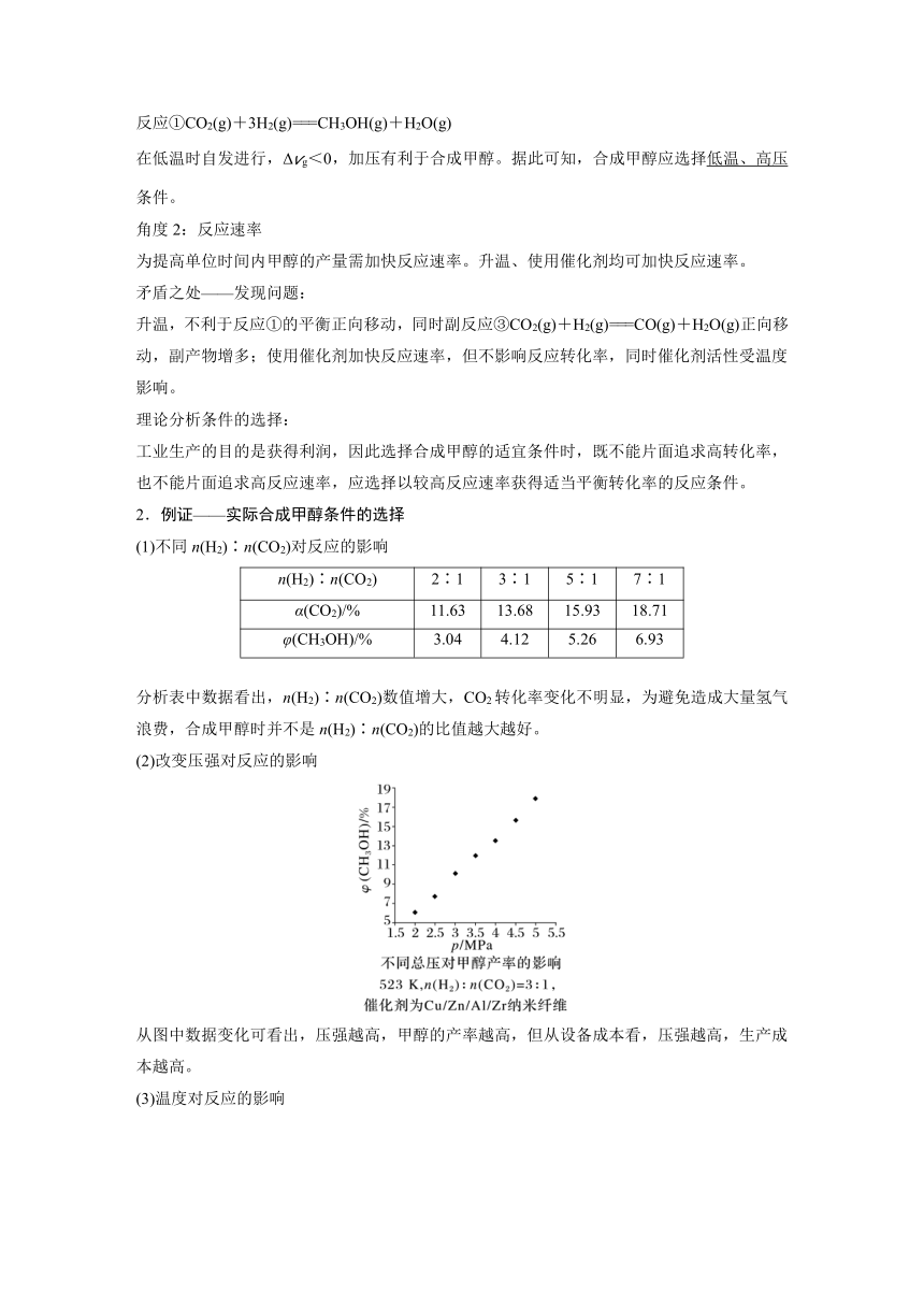 第2章 微项目 探讨如何利用工业废气中的二氧化碳合成甲醇——化学反应选择与反应条件优化学案（含答案）-高中化学鲁科版选择性必修1