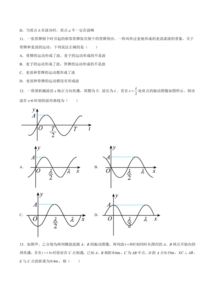3.1机械波的产生和传播同步练习（Word版含答案）