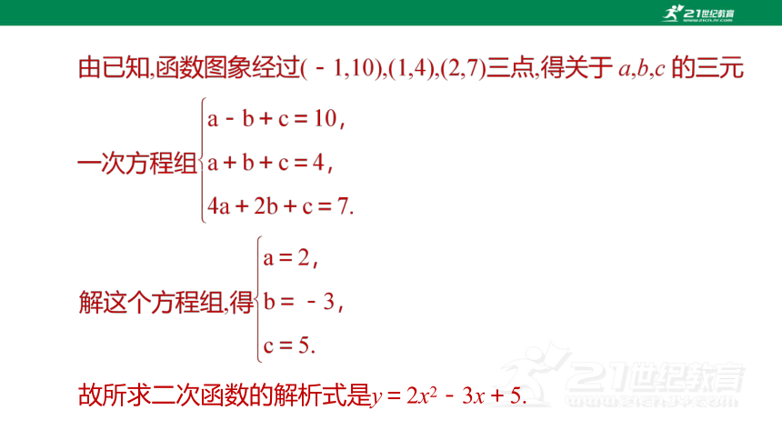 22.1.4.2 用待定系数法求二次函数的解析式 课件（共20张PPT）