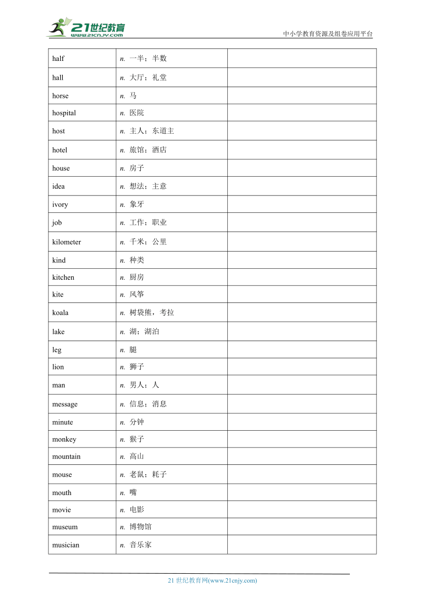 【七下英语期末复习学案】第2天计划（名词+名词短语+首字母填空、词形变换、完成句子）