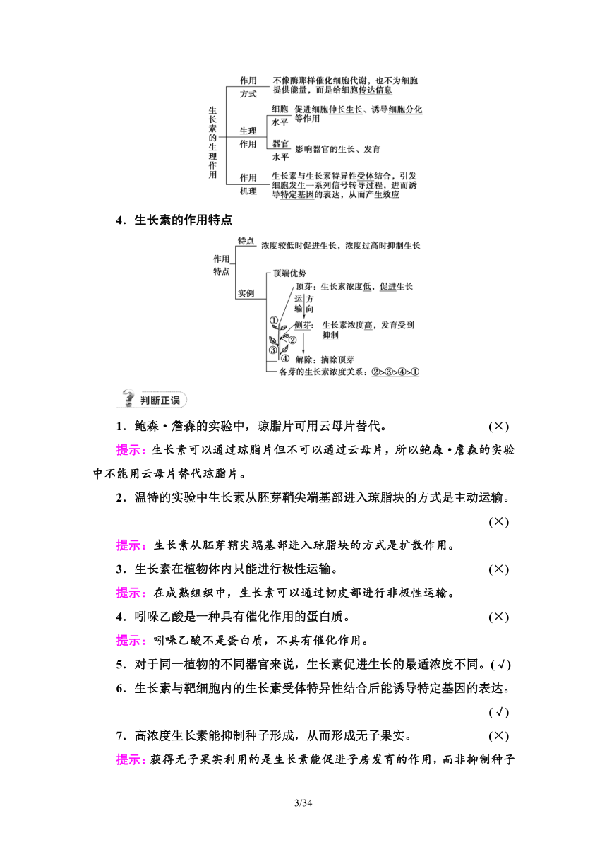 【备考2024】生物高考一轮复习学案：第29讲 植物生命活动的调节(含答案）