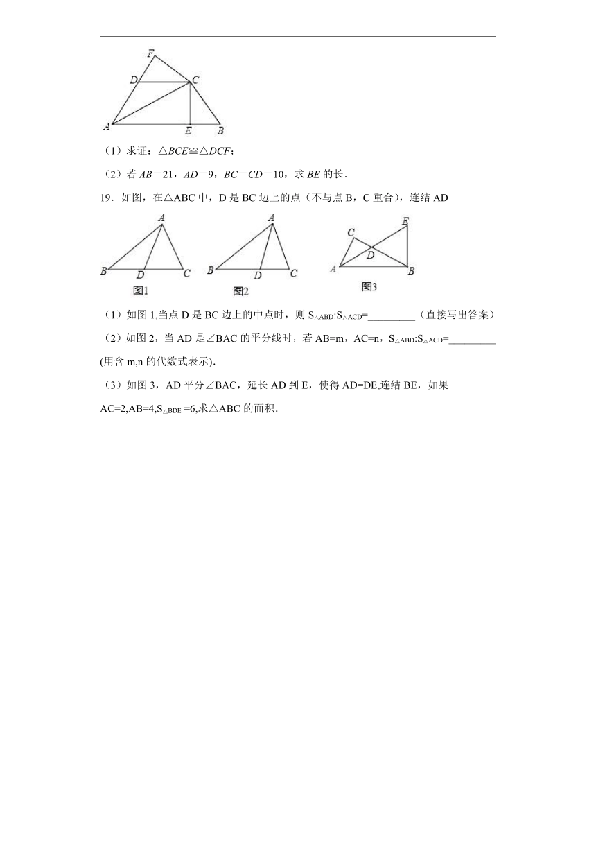 沪教版（五四学制）数学八上 19.5 角的平分线 练习（含解析）