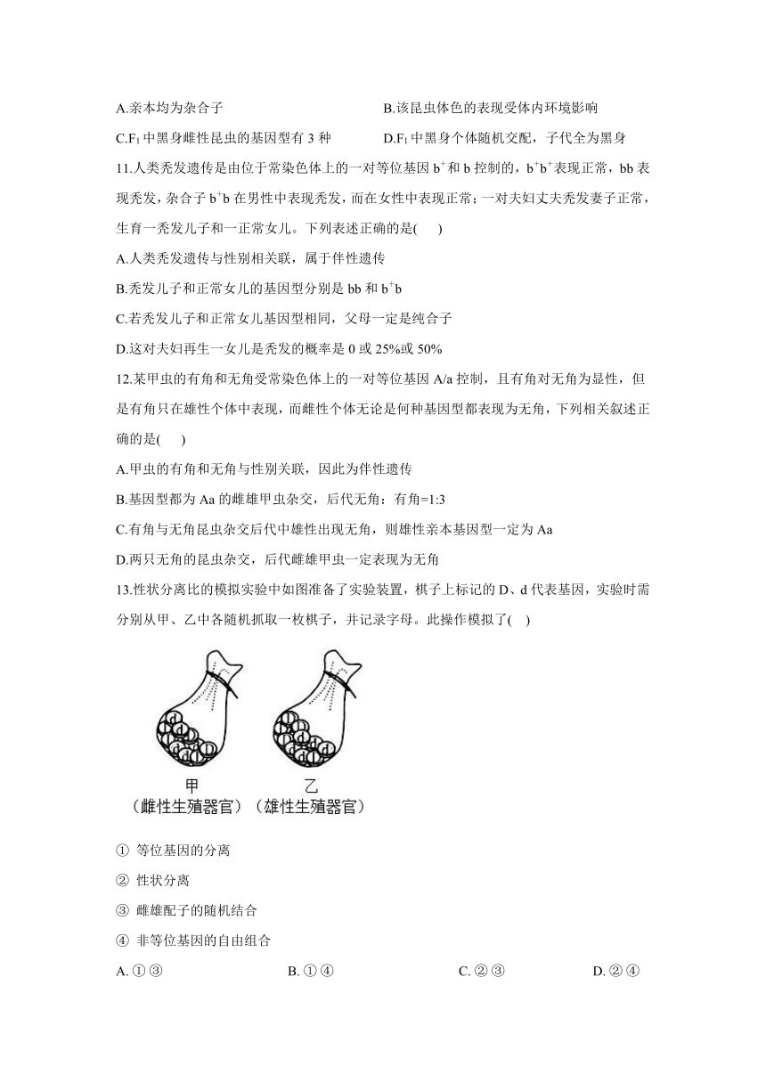 2021-2022学年高一生物苏教版必修二同步课时作业3.1基因的分离定律（word版含解析）