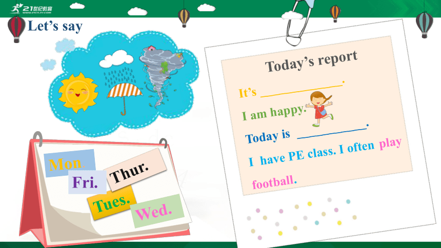 Unit2My week Part  B  Let's learn  课件(共29张PPT)